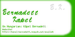 bernadett kapel business card